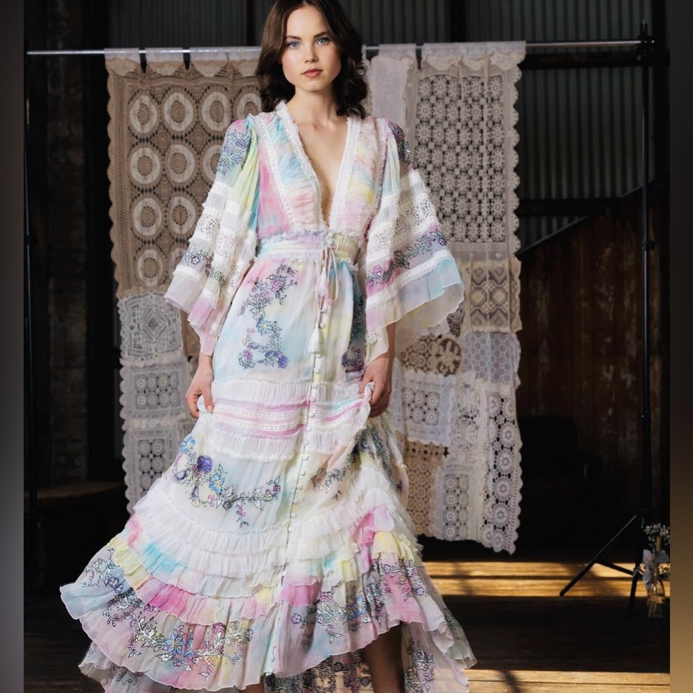 VERY RARE fillyboo Embroidered maxi dress/duster - Santa Monica Tie Dye
S